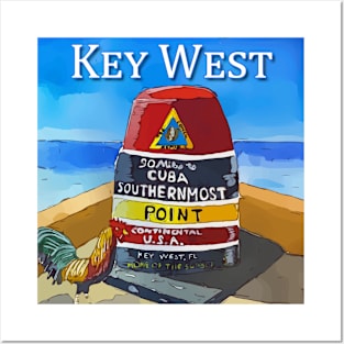 Nearest point to Cuba Marker in Key West Florida Posters and Art